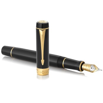 Перьевая ручка Parker Duofold Classic Centennial F77, Black / Gold (Перо F)