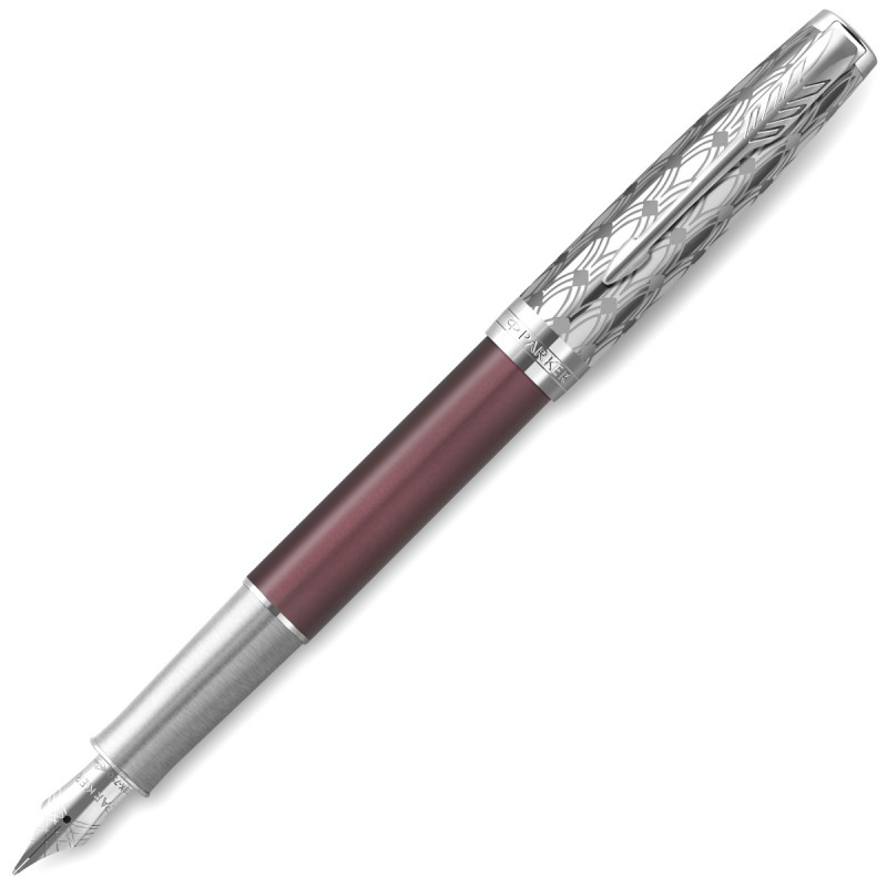 Ручка перьевая Parker Sonnet Premium F537, Metal Red CT (Перо F)